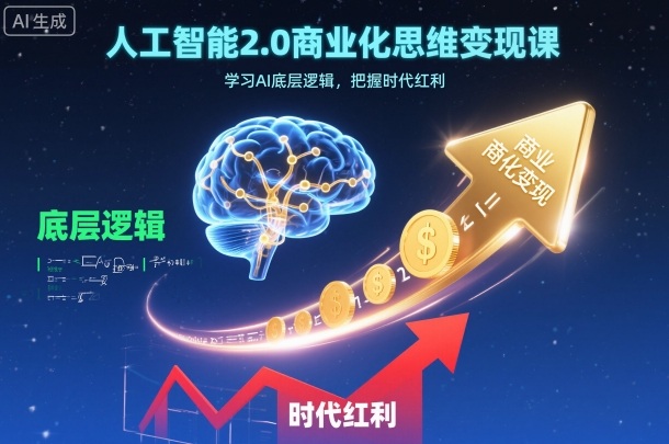 人工智能2.0商业化思维变现课，学习AI底层逻辑，把握时代红利-大表哥网创