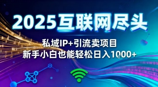 2025网创尽头王炸项目！私域IP+精准引流，新手小白在家躺賺日入1k，零经验也能上手【揭秘】-大表哥网创