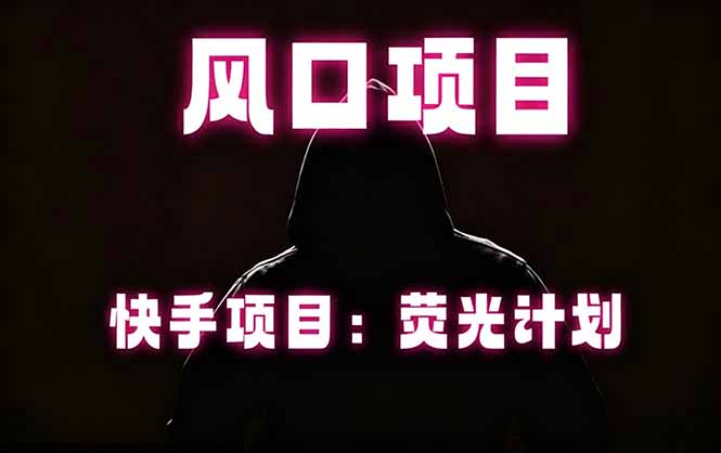 快手风口项目，荧光计划托管，长期稳定，适合批量做-大表哥网创