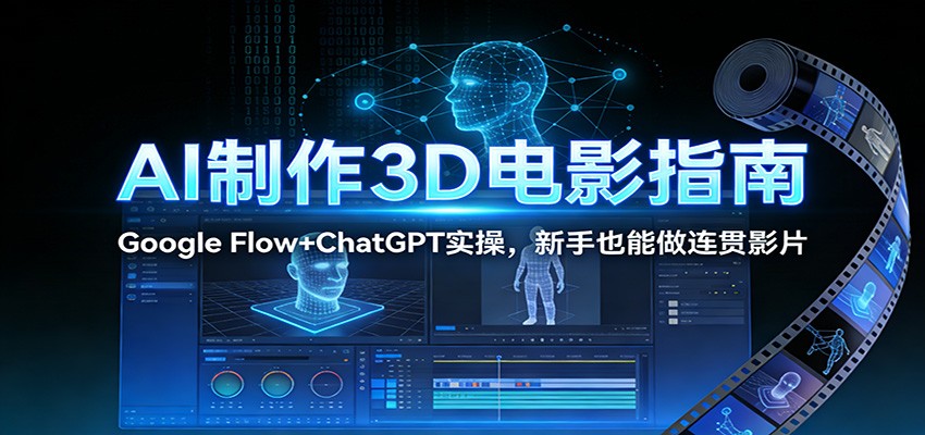 AI制作3D电影指南：Google Flow+ChatGPT实操，新手也能做连贯影片-大表哥网创