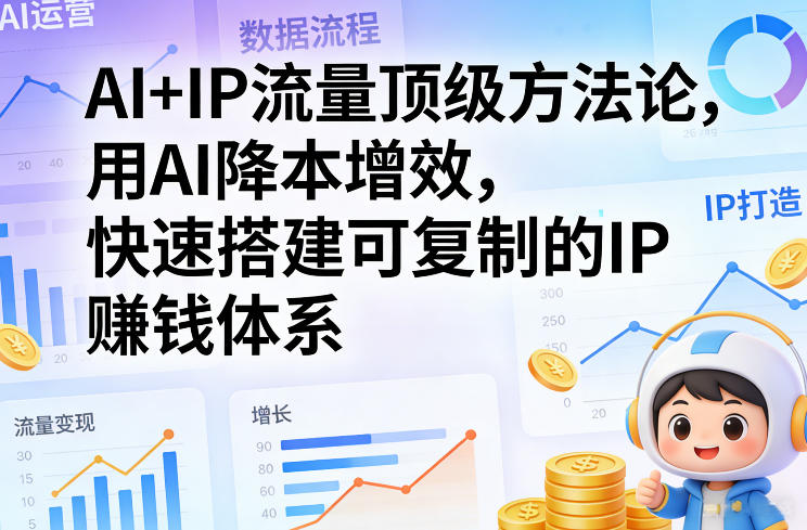 AI+IP流量顶级方法论，用AI降本增效，快速搭建可复制的IP賺钱体系-大表哥网创