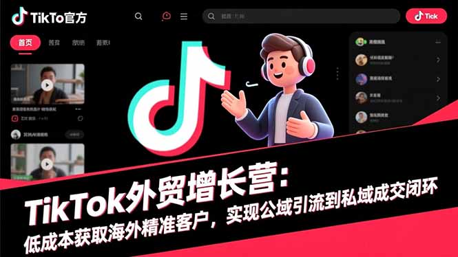 TikTok外贸增长营：低成本获取海外精准客户，实现公域引流到私域成交闭环-大表哥网创