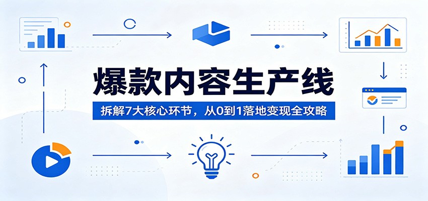 爆款内容生产线:拆解7大核心环节,从0到1落地变现全攻略-大表哥网创