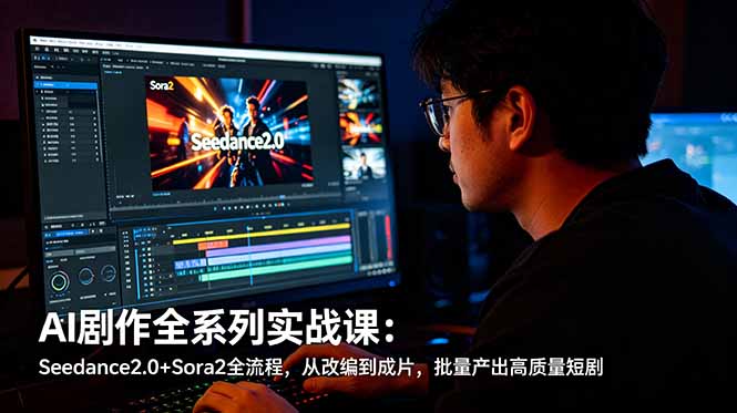 AI剧作全系列实战课：Seedance2.0+Sora2全流程，从改编到成片，批量产出高质量短剧-大表哥网创