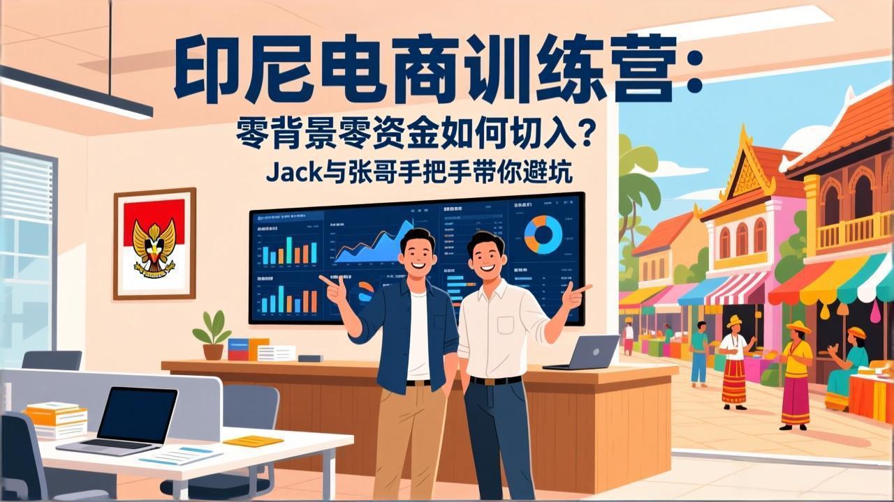 印尼电商训练营：零背景零资金如何切入？Jack与张哥手把手带你避坑-大表哥网创