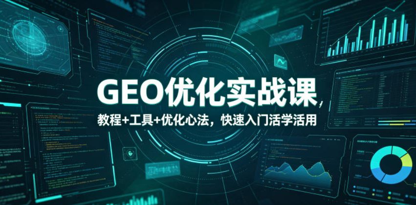 GEO优化实战课，教程+工具+优化心法，快速入门活学活用-大表哥网创