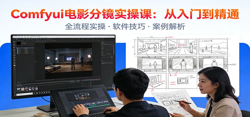 ComfyUI电影分镜实操课：分镜一致性，全流程AI视频制作，零基础也能做专业分镜-大表哥网创