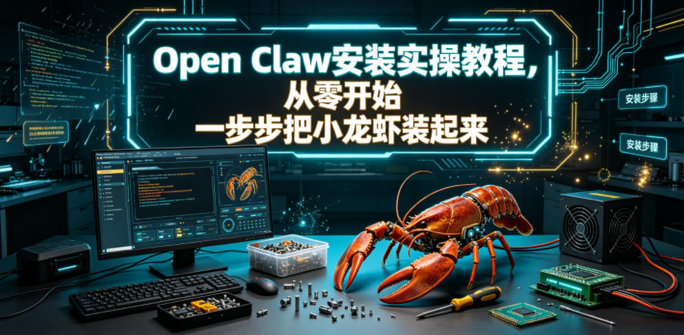 Open Claw安装实操教程，从零开始一步步一步步把小龙虾装起来-大表哥网创