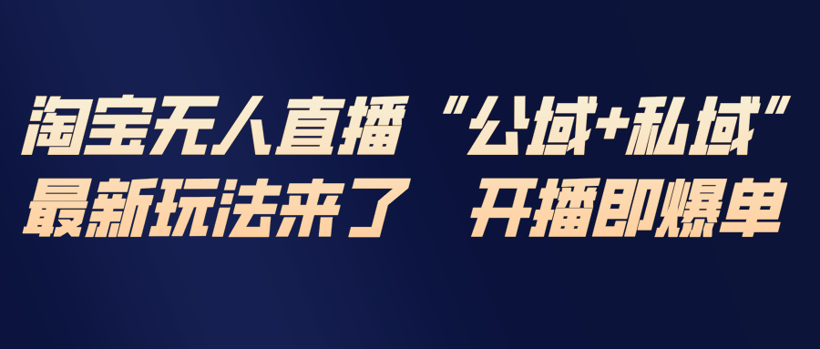 淘宝无人直播最新玩法，包含私域和公域两种玩法-大表哥网创