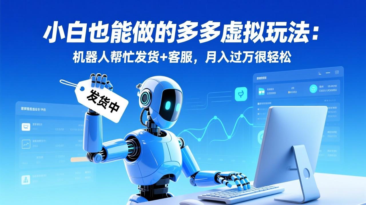 小白也能做的多多虚拟玩法：机器人帮忙发货+客服，月入过万很轻松-大表哥网创
