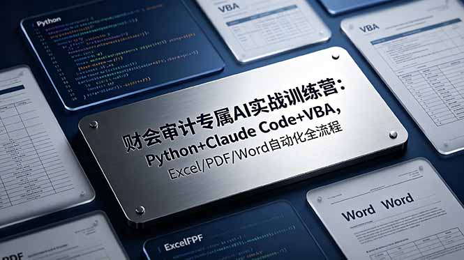 财会审计专属 AI实战训练营：Python+Claude Code+VBA，Excel/PDF/Word自动化全流程-大表哥网创