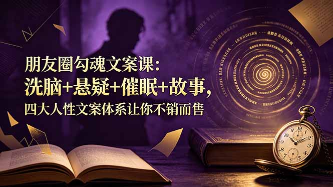 朋友圈勾魂文案课：洗脑+悬疑+催眠+故事，四大人性文案体系让你不销而售-大表哥网创