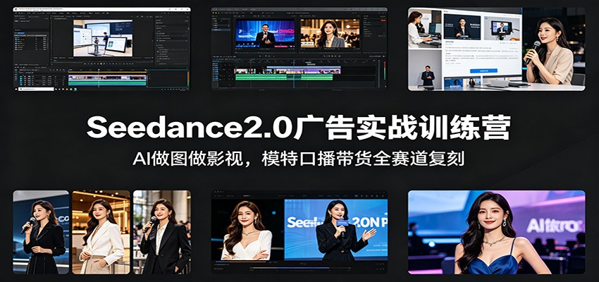 Seedance2.0广告实战训练营：AI做图做影视，模特口播带货全赛道复刻-大表哥网创