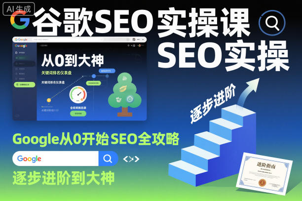 谷歌SEO实操课，Google从0开始SEO全攻略，逐步进阶到大神-大表哥网创