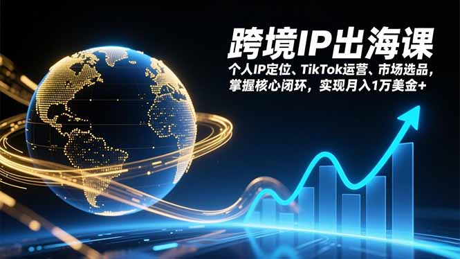 跨境IP出海课，个人IP定位、TikTok运营、市场选品，掌握核心闭环，实现月入1万美金+-大表哥网创