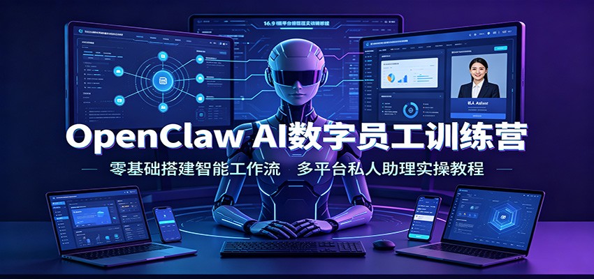 OpenClaw AI数字员工训练营:零基础搭建智能工作流,多平台私人助理实操教程-大表哥网创