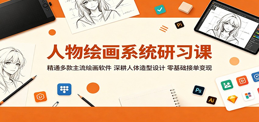 人物绘画系统研习课：精通多款主流绘画软件，深耕人体造型设计，零基础接单变现-大表哥网创