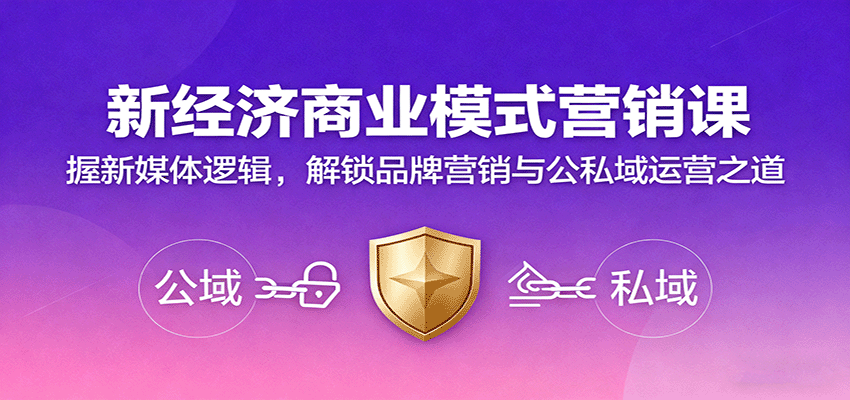 新经济商业模式营销课，握新媒体逻辑，解锁品牌营销与公私域运营之道-大表哥网创