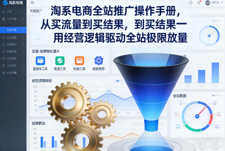 淘系电商全站推广操作手册，从买流量到买结果一用经营逻辑驱动全站极限放量-大表哥网创