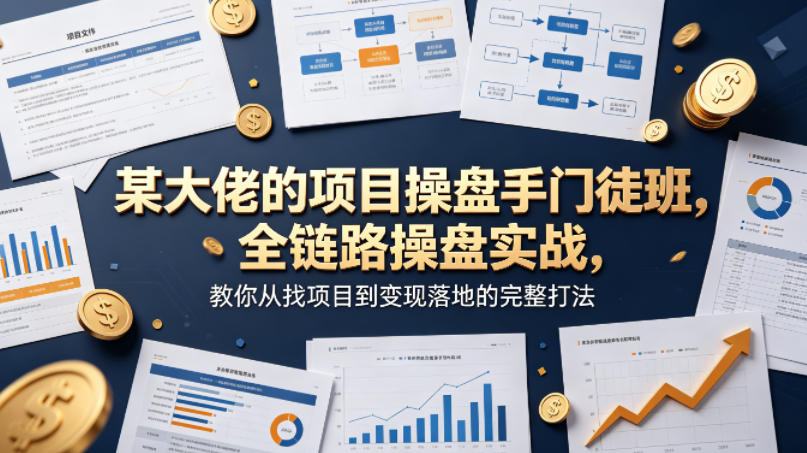 某大佬的项目操盘手门徒班，全链路操盘实战，教你从找项目到变现落地的完整打法-大表哥网创
