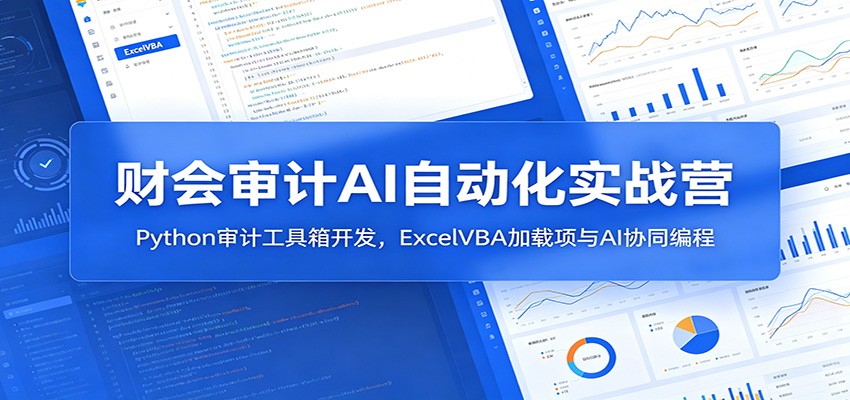 财会审计AI自动化实战营：Python审计工具箱开发，ExcelVBA加载项与AI协同编程-大表哥网创