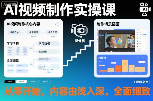 AI视频制作实操课，从零开始，内容由浅入深，全面细致-大表哥网创