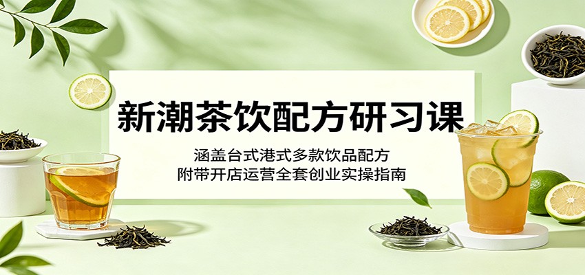 新潮茶饮配方研习课：涵盖台式港式多款饮品配方，附带开店运营全套创业实操指南-大表哥网创