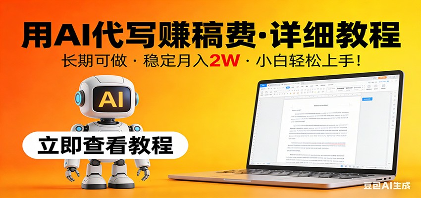 用AI代写赚稿费，详细教程，长期可做，稳定月入2W，小白轻松上手！-大表哥网创