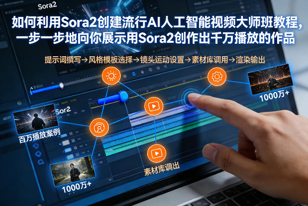 如何利用Sora2创建流行AI人工智能视频大师班，一步一步地向你展示用Sora2创作出千万播放的作品-大表哥网创