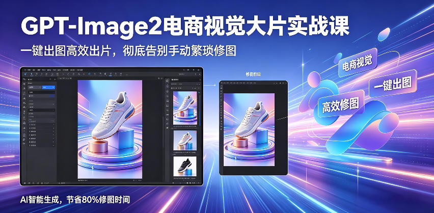 GPT-Image2电商视觉大片实战课，一键出图高效出片，彻底告别手动繁琐修图(更新)-大表哥网创