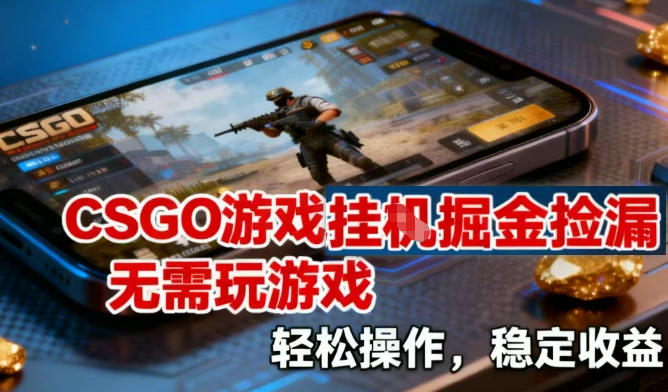 CSGO游戏挂G掘金捡漏，不需要玩游戏，操作简单，收益稳定【揭秘】-大表哥网创