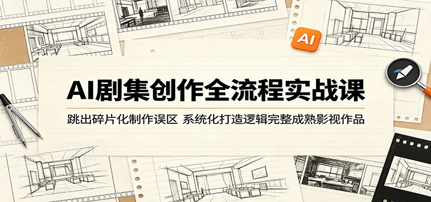 AI剧集创作全流程实战课：跳出碎片化制作误区，系统化打造逻辑完整成熟影视作品-大表哥网创