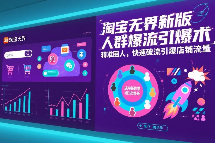 淘宝无界新版人群爆流引爆术，精准圈人，快速破流引爆店铺流量-大表哥网创