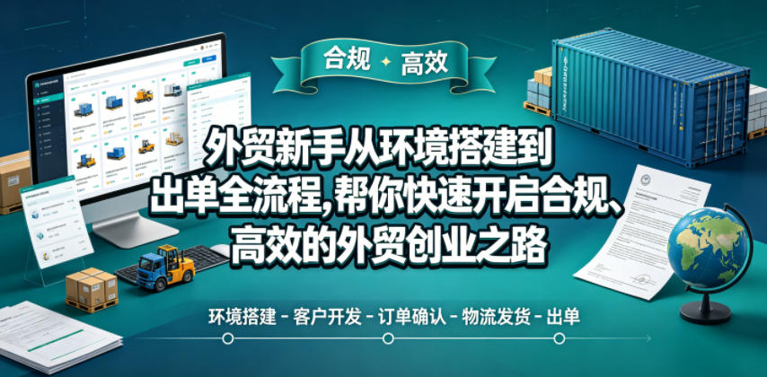 外贸新手从环境搭建到出单全流程，帮你快速开启合规、高效的外贸创业之路-大表哥网创