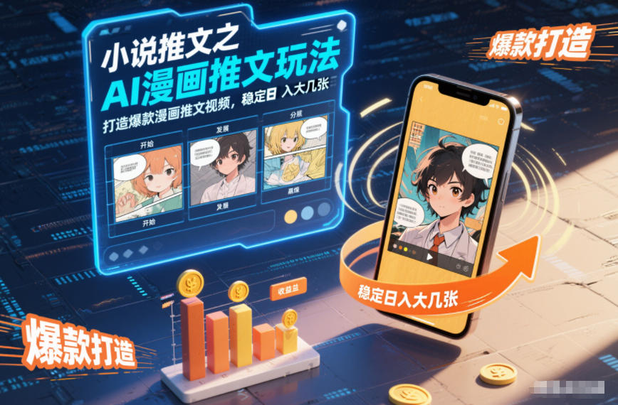 小说推文之AI漫画推文玩法，打造爆款漫画推文视频，稳定日入大几张-大表哥网创