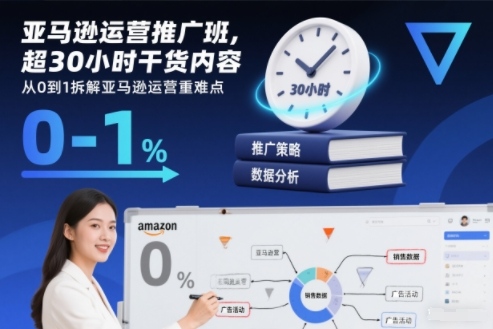 亚马逊运营推广班，超30小时干货内容，从0到1拆解亚马逊运营重难点-大表哥网创