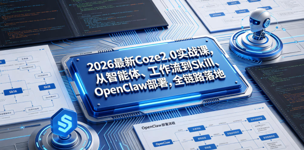 2026最新Coze2.0实战课，从智能体、工作流到Skill、OpenClaw部署，全链路落地-大表哥网创