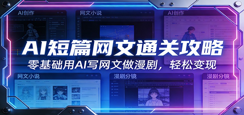AI短篇网文通关攻略：零基础用AI写网文做漫剧，轻松变现-大表哥网创