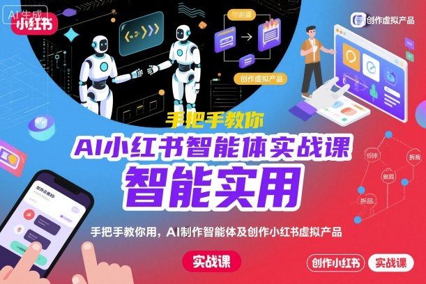 AI小红书智能体实战课，手把手教你用AI制作智能体及创作小红书虚拟产品，提效+内容商业化(更新)-大表哥网创