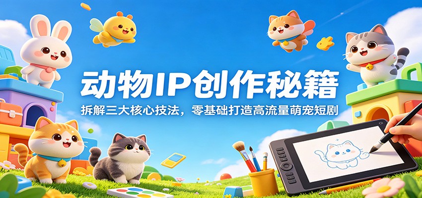 动物IP创作秘籍：拆解三大核心技法，零基础打造高流量萌宠短剧-大表哥网创