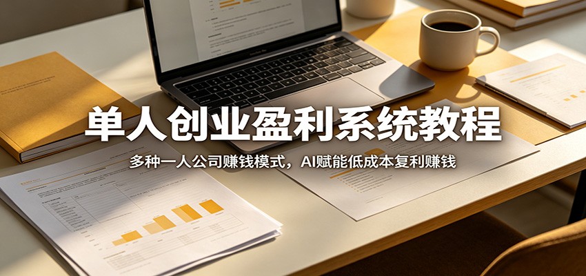 单人创业盈利系统教程：多种一人公司赚钱模式，AI赋能低成本复利赚钱-大表哥网创