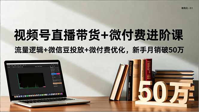 视频号直播带货+微付费进阶课：流量逻辑+微信豆投放+微付费优化，新手月销破50万-大表哥网创