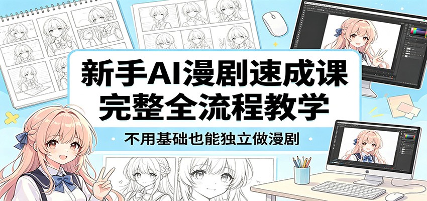 新手AI漫剧速成课：完整全流程教学，不用基础也能独立做漫剧-大表哥网创