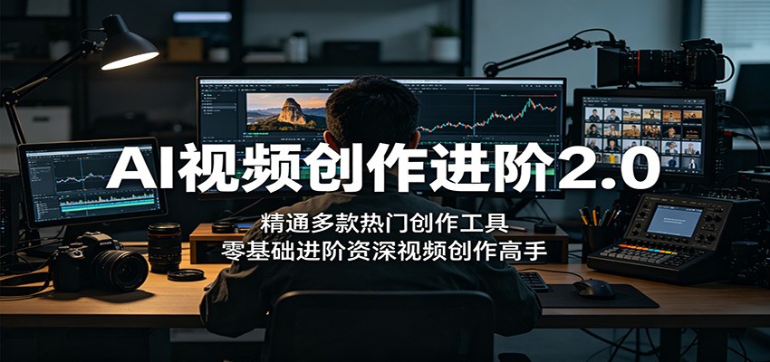AI视频创作进阶2.0：精通多款热门创作工具，零基础进阶资深视频创作高手-大表哥网创