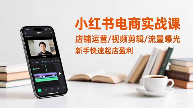 小红书电商实战课：店铺运营/视频剪辑/流量曝光，新手快速起店盈利-大表哥网创