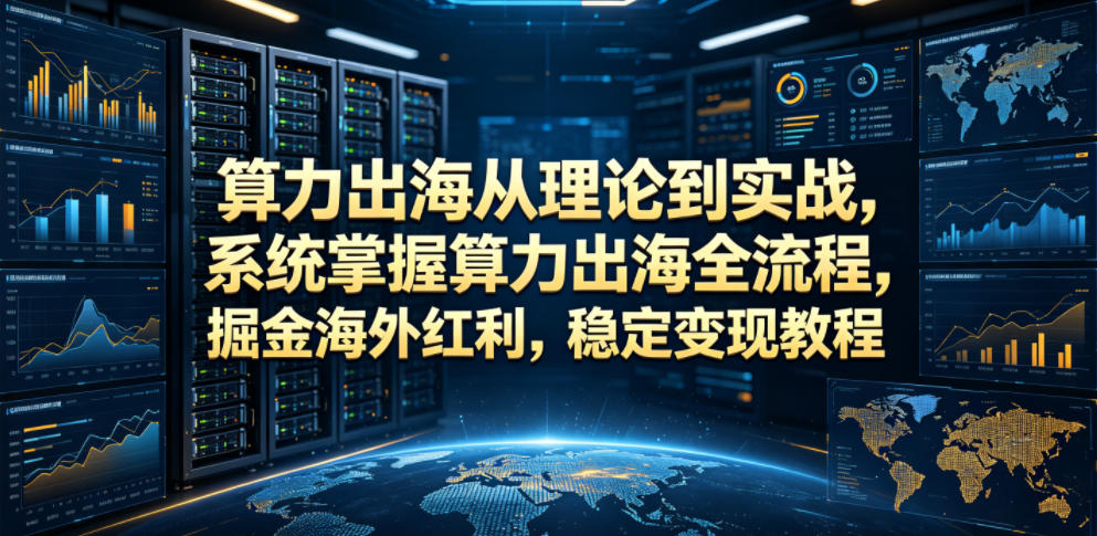 算力出海从理论到实战,系统掌握算力出海全流程,掘金海外红利,稳定变现教程-大表哥网创