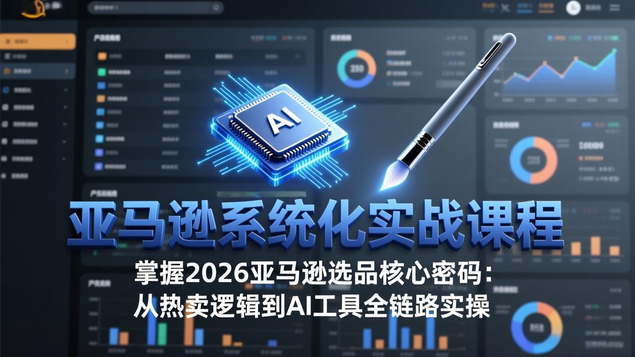亚马逊系统化实战课-更新3月：2026最新选品方法论，从热卖原因分析到AI作图，提升选品成功率-大表哥网创