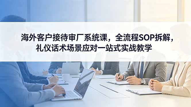 海外客户接待审厂系统课，全流程SOP拆解，礼仪话术场景应对一站式实战教学-大表哥网创