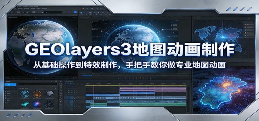 GEOlayers3地图动画制作：从基础操作到特效制作，手把手教你做专业地图动画-大表哥网创