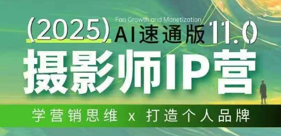 摄影师IP营第十一期Al速通版,学营销思维+打造个人品牌-大表哥网创